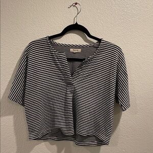 Madewell Black and White Striped Button Down Shirt